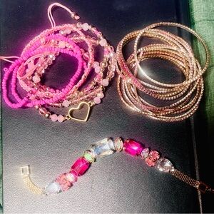 Elegant Pink and Gold Jewelry Set